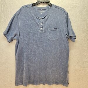 Chubbies Mens XL‎ Blue Henley T-Shirt Short Sleeve Pocket Casual Comfy